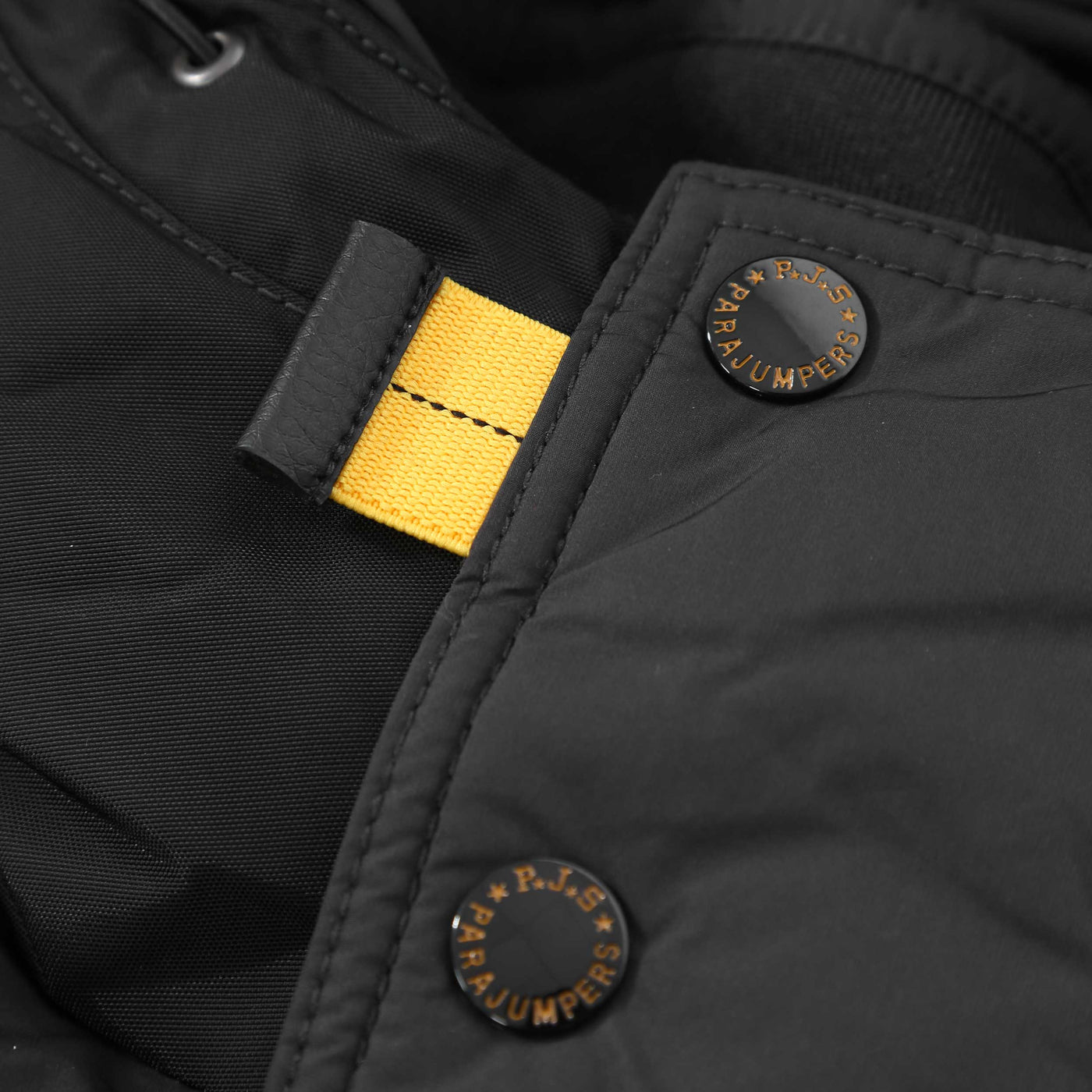 Parajumpers Long Bear Jacket in Black Neck Detail