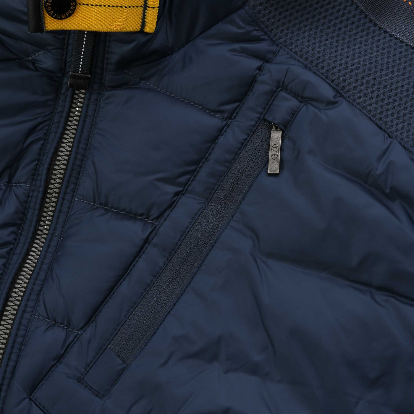Parajumpers Nolan Quilted Hooded Jacket in Dark Avio Pocket