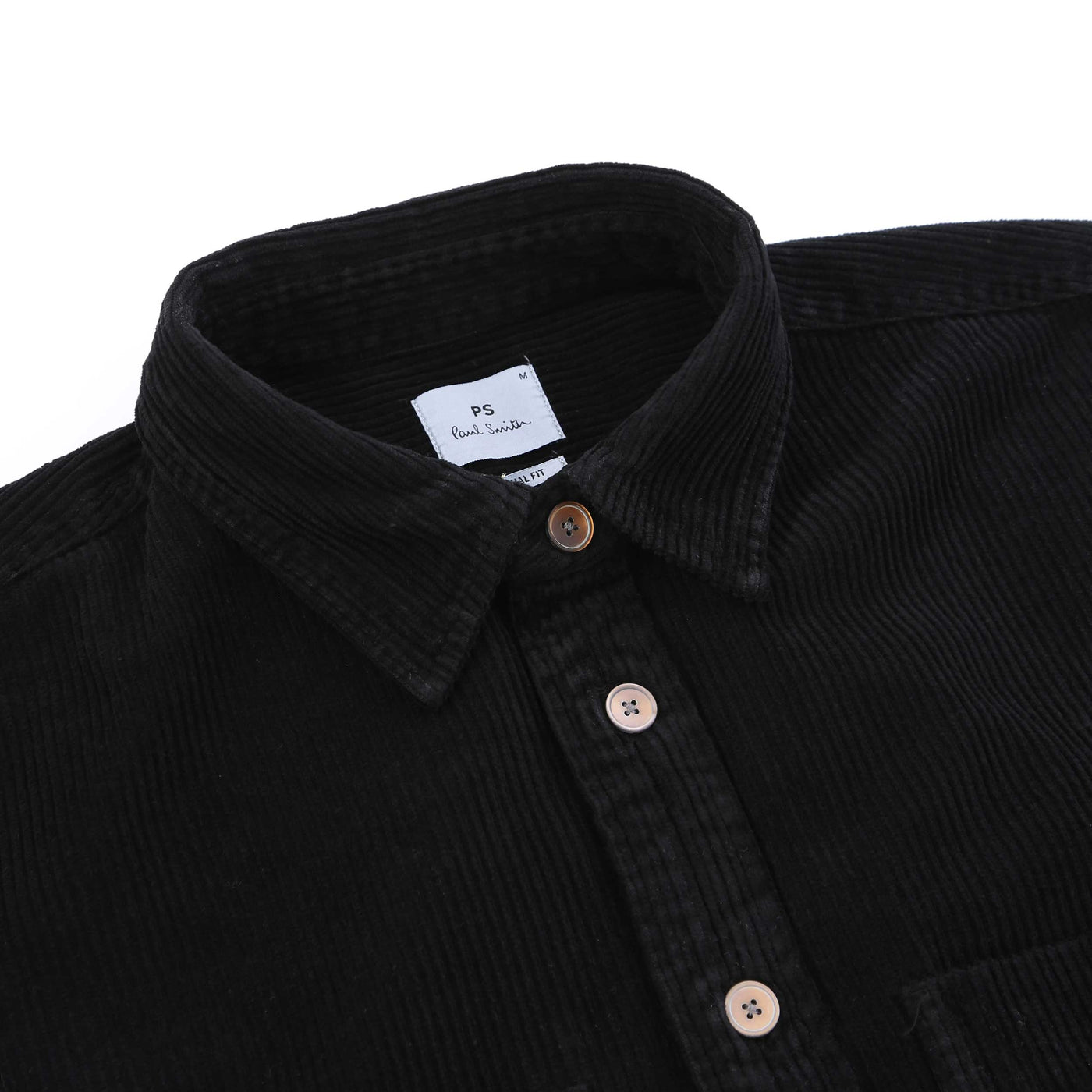 Paul Smith Casual Fit Corduroy Shirt in Black Collar