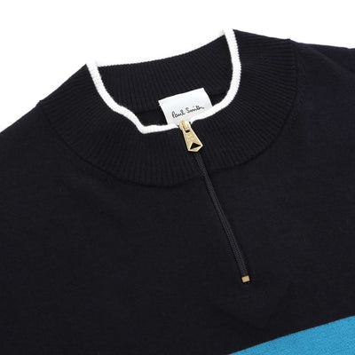 Paul Smith Cycle Jersey SS Knitwear in Navy Placket