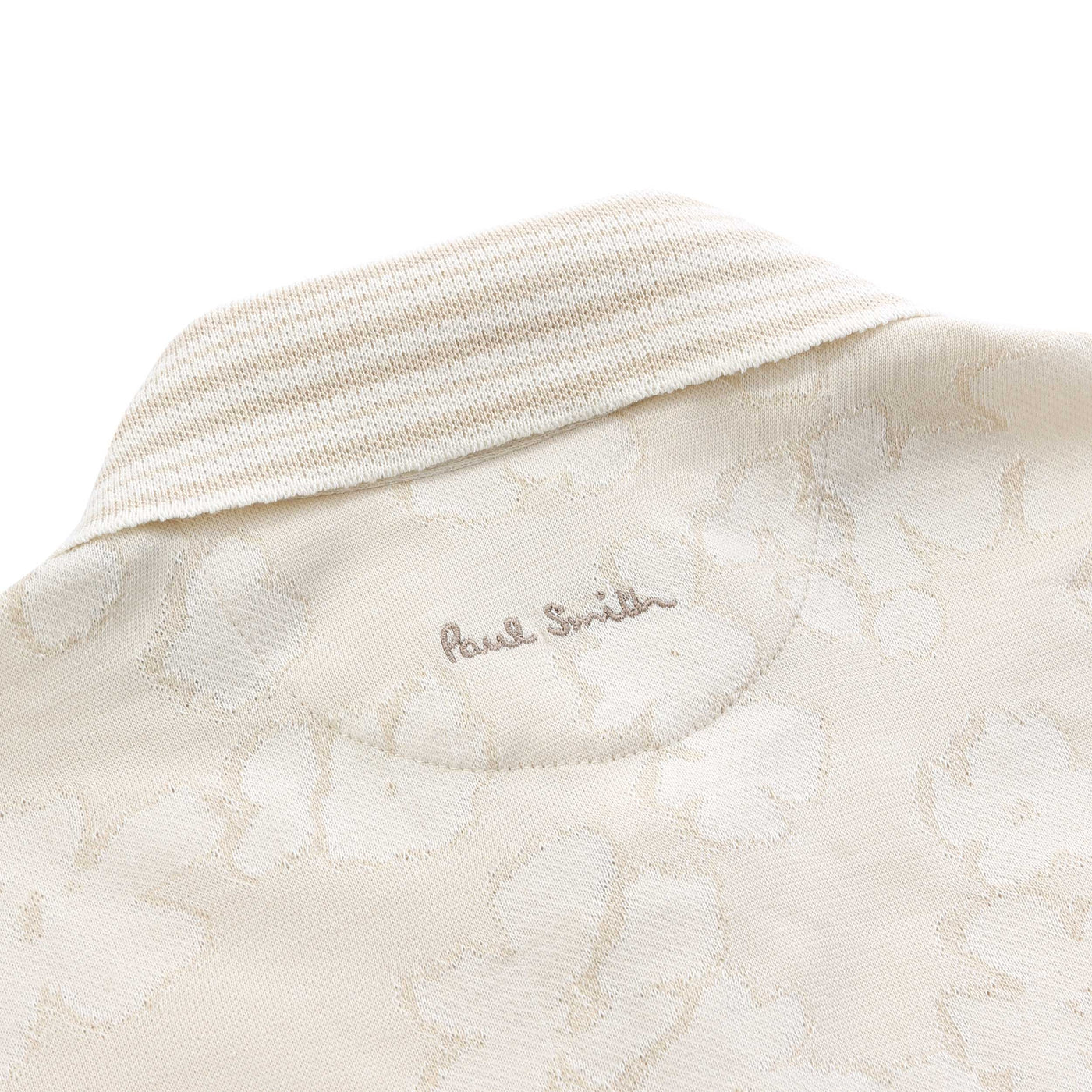 Paul Smith Floral Jacquard Polo Shirt in Cream Logo