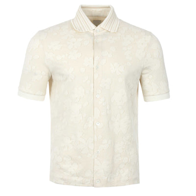 Paul Smith Floral Jacquard Polo Shirt in Cream
