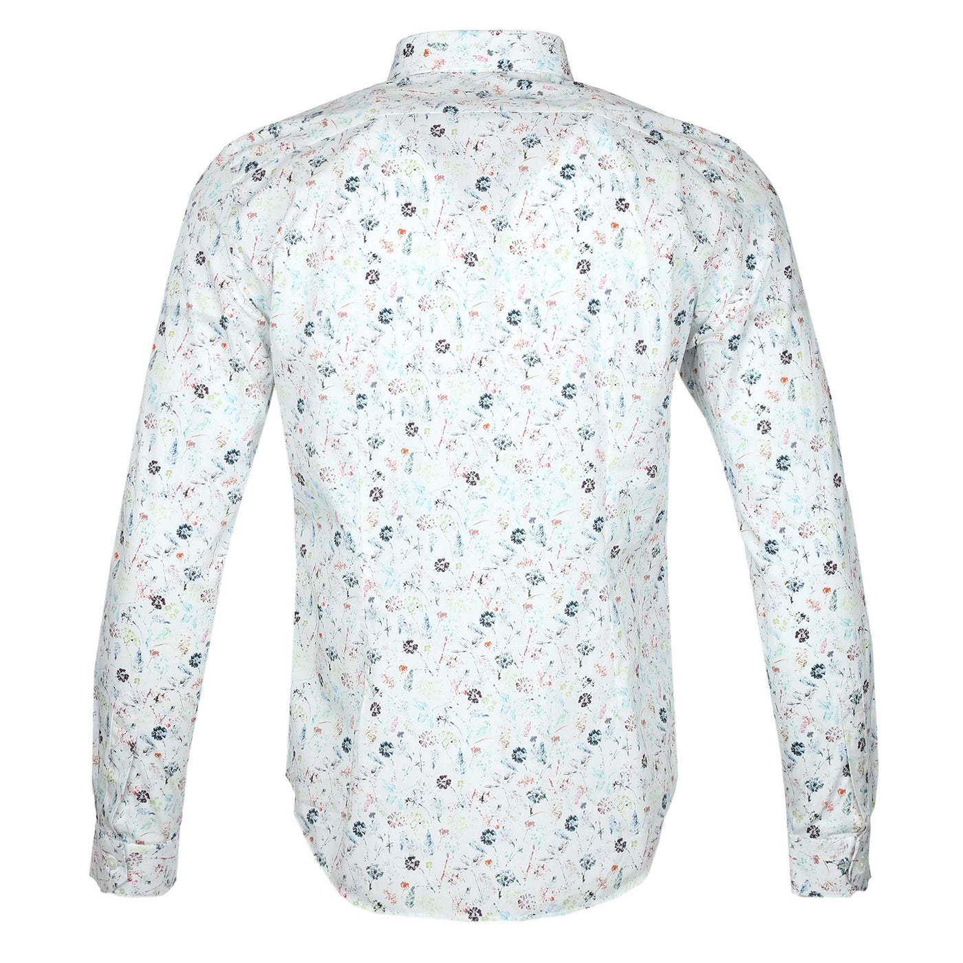 Paul Smith Floral Print Shirt in White Back