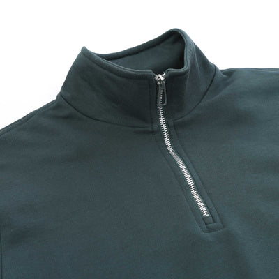 Paul Smith Half Zip Sweat Top in Forest Green Placket