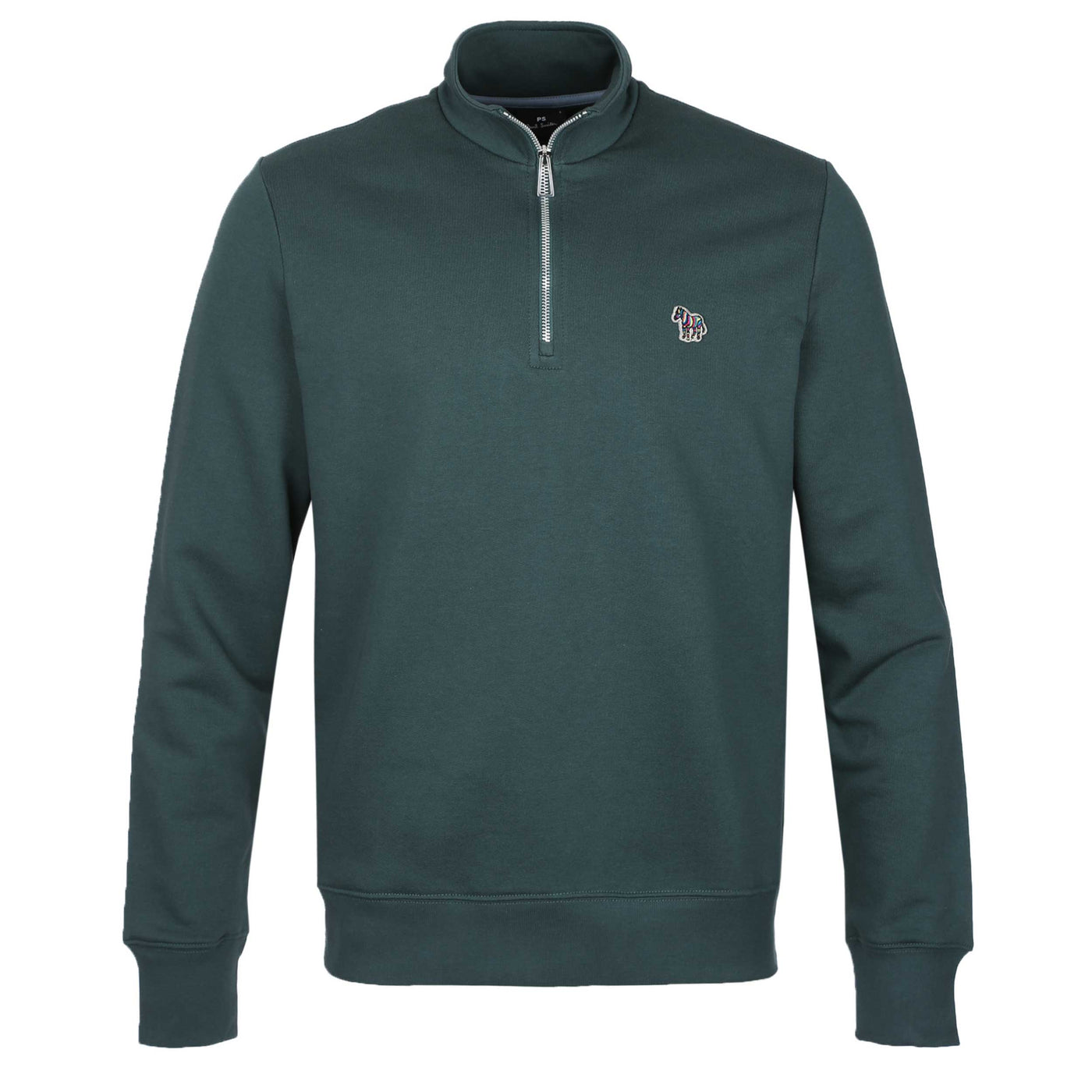 Paul Smith Half Zip Sweat Top in Forest Green