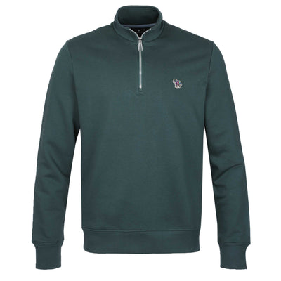 Paul Smith Half Zip Sweat Top in Forest Green