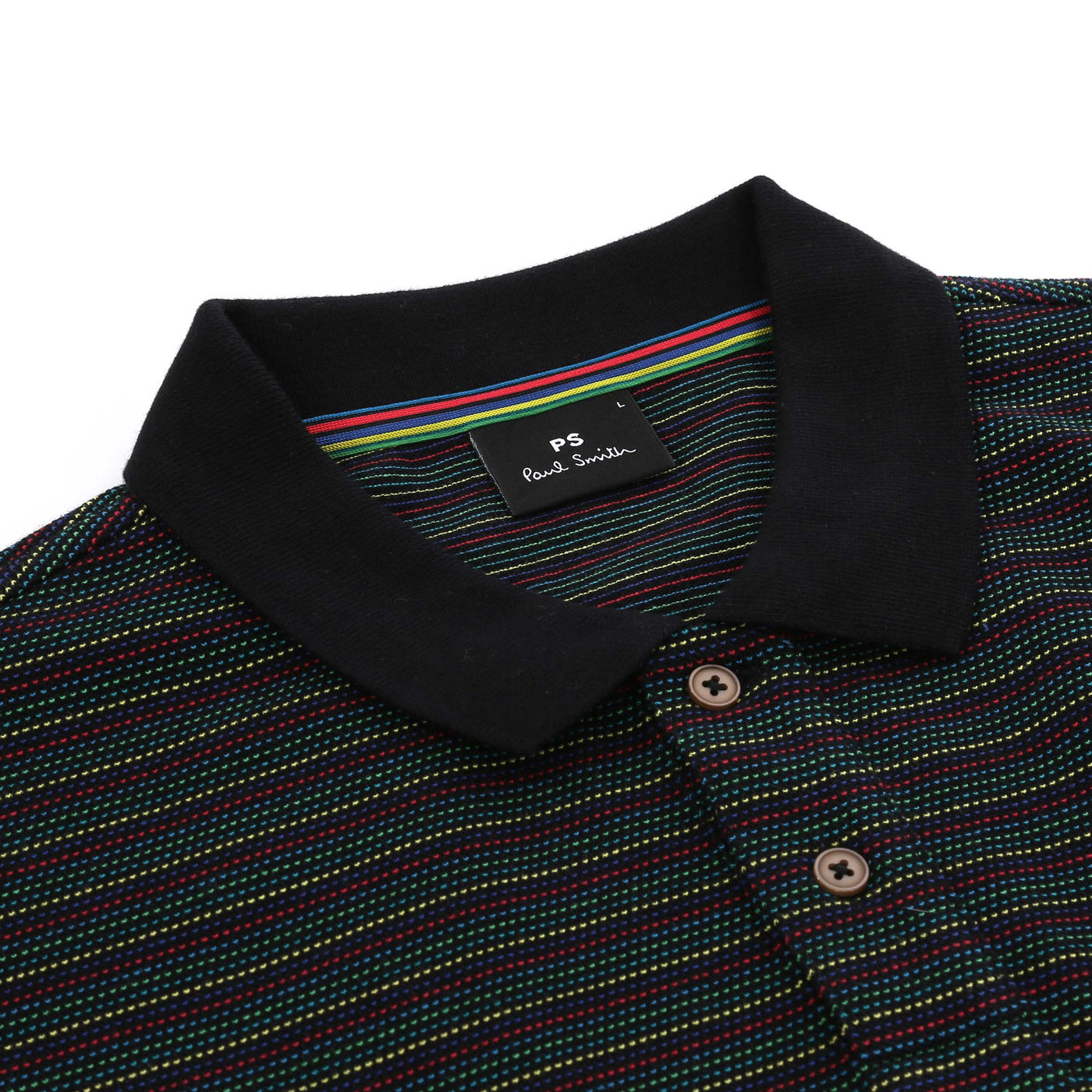 Paul Smith Reg Fit SS Polo Shirt in Black Collar