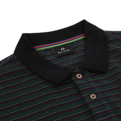 Paul Smith Reg Fit SS Polo Shirt in Black Collar