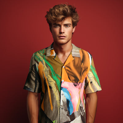 Paul Smith Reg Fit SS Shirt in Multicolour Model