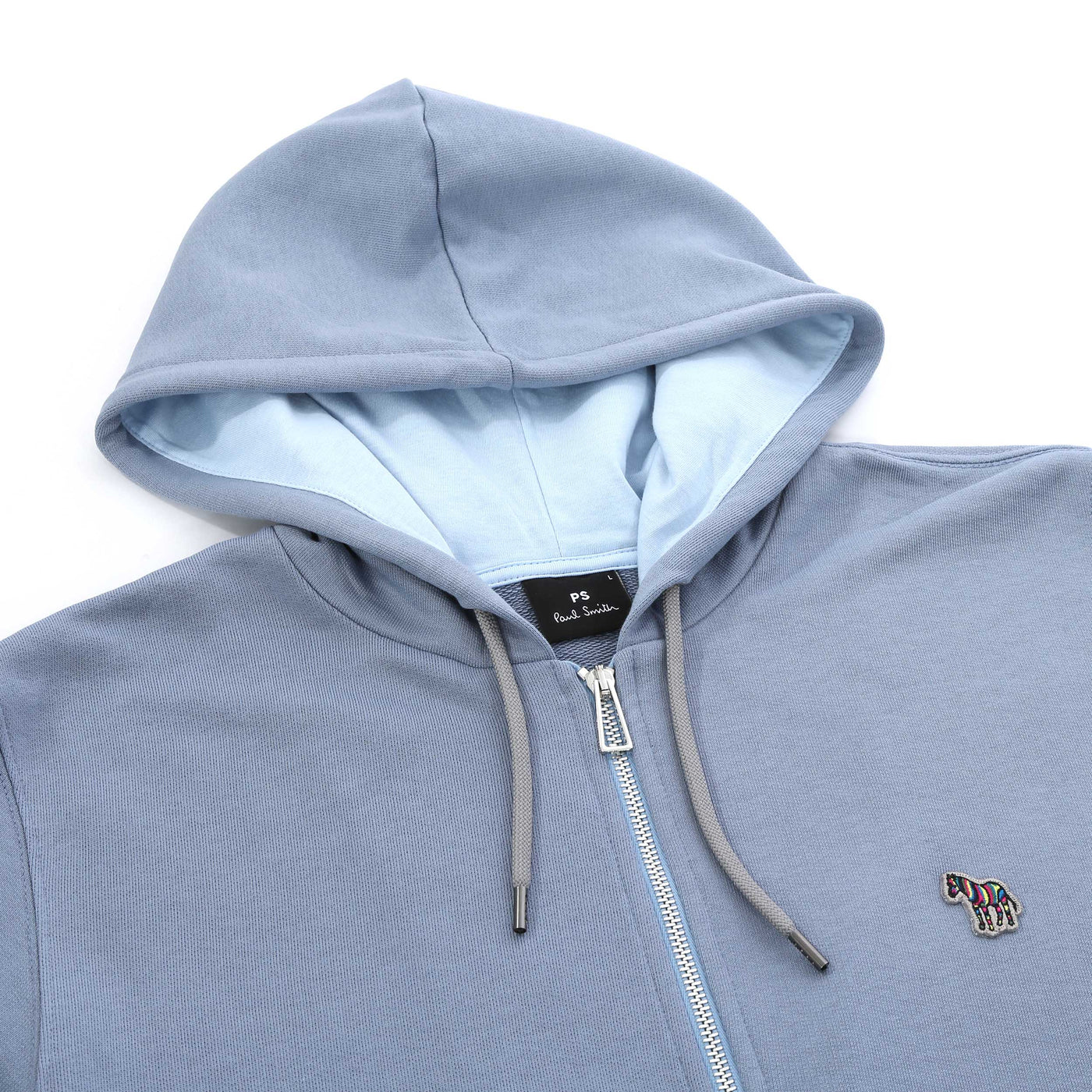 Paul Smith Reg Fit Zip Hoody Sweat Top in Pale Blue Hood