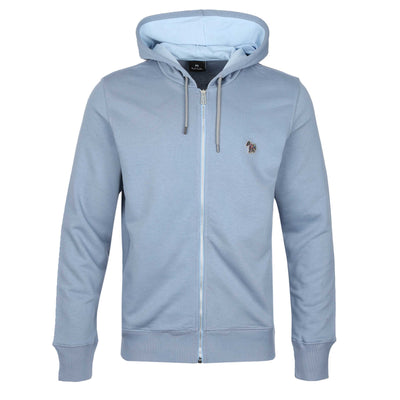 Paul Smith Reg Fit Zip Hoody Sweat Top in Pale Blue
