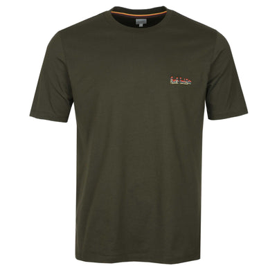 Paul Smith Repeat Logo T Shirt in Army Green