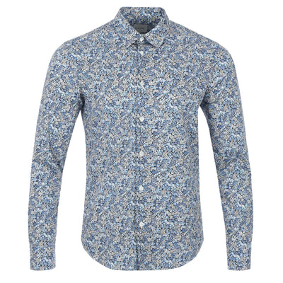 Paul Smith Slim Fit Floral Print Shirt in Petrol Blue
