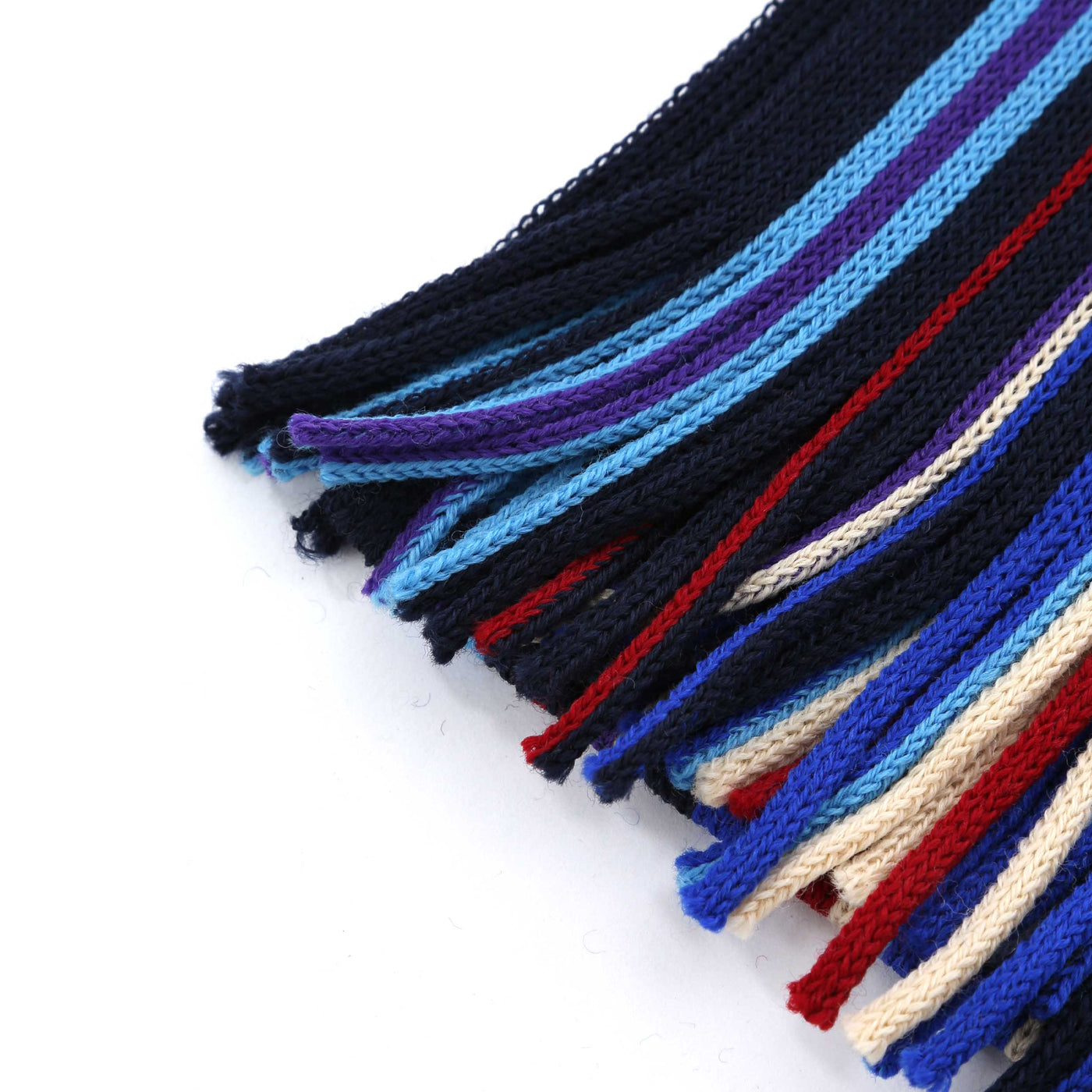 Paul Smith Spectrum Stripe Scarf in Navy Tassles