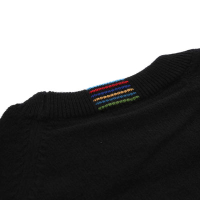 Paul Smith Sweater Crew Neck Knitwear in Black Collar Rear