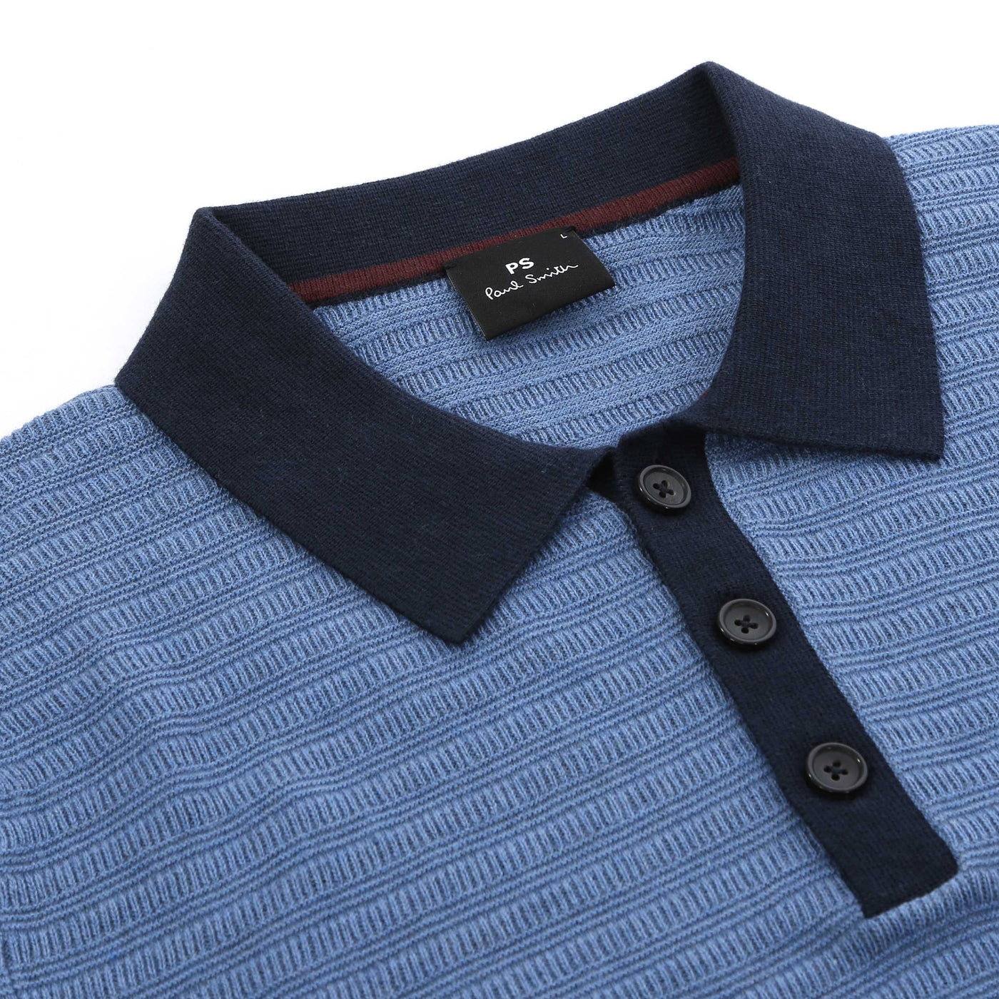 Paul Smith Sweater LS Polo Knitwear in Blue Collar