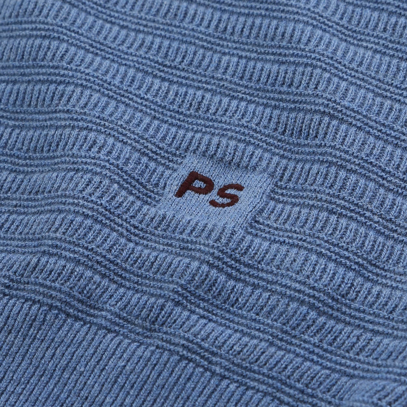 Paul Smith Sweater LS Polo Knitwear in Blue Logo