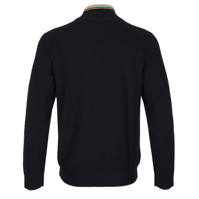 Paul Smith Sweater LS Polo Knitwear in Navy Back