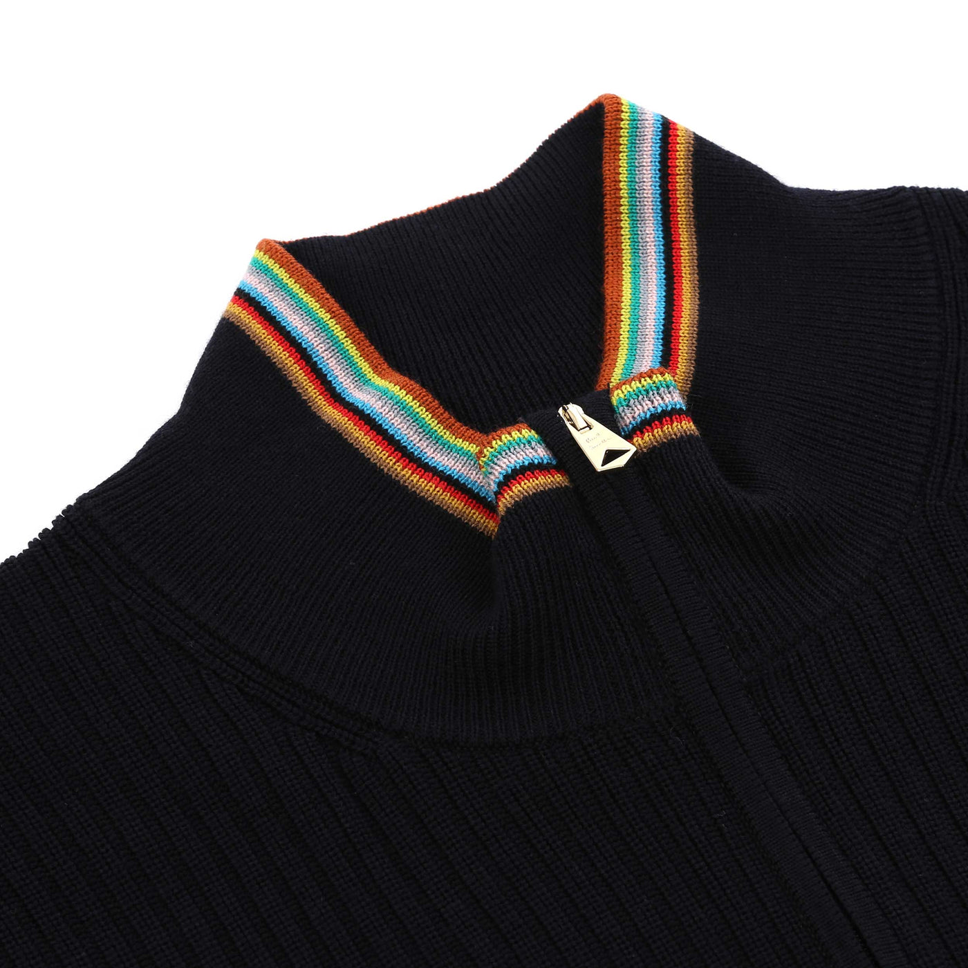 Paul Smith Sweater LS Polo Knitwear in Navy Collar