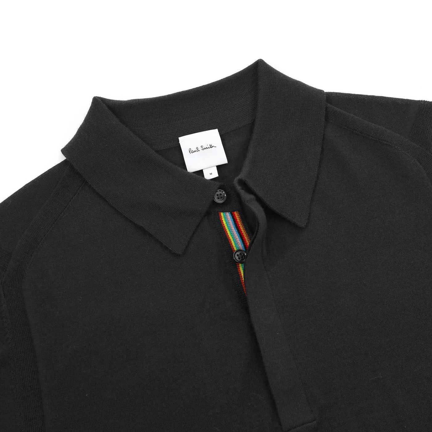 Paul Smith Sweater LS Polo in Black Collar