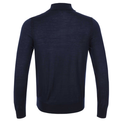 Paul Smith Sweater LS Polo in Navy Back