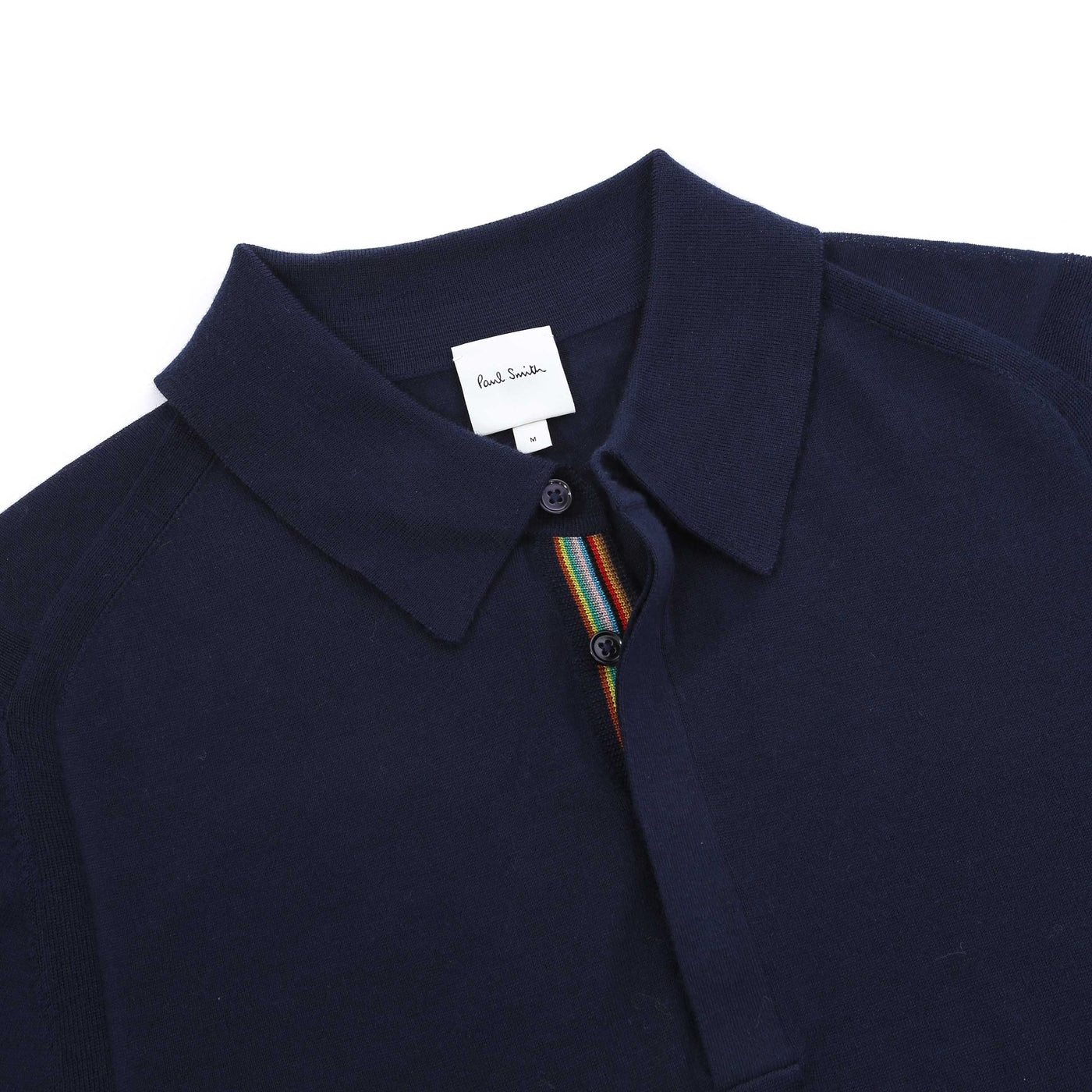 Paul Smith Sweater LS Polo in Navy Collar