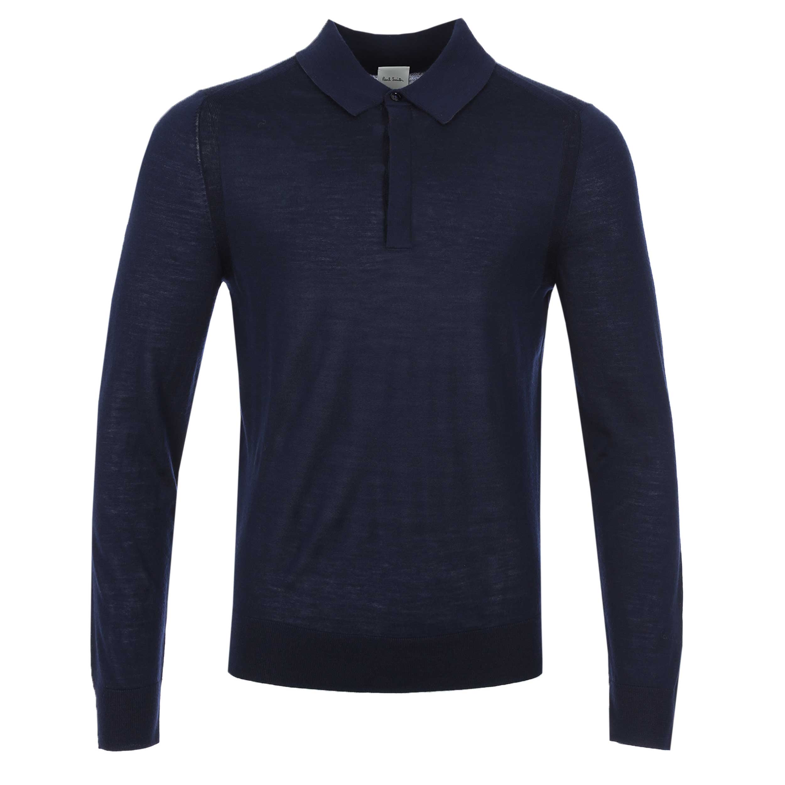 Paul Smith Sweater LS Polo in Navy