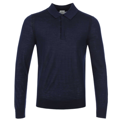 Paul Smith Sweater LS Polo in Navy