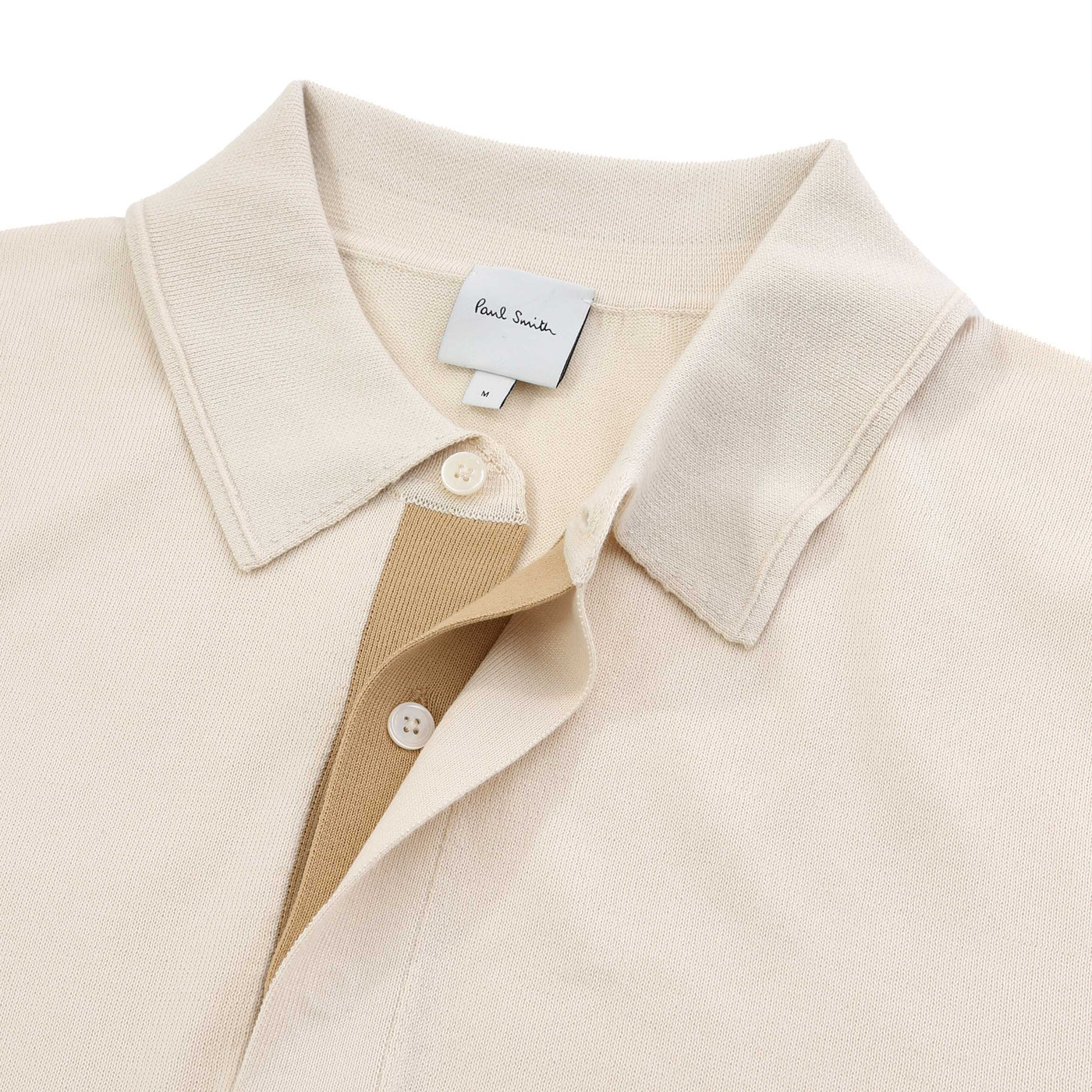 Paul Smith Sweater SS Polo Knitwear in Off White Placket