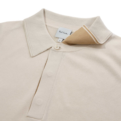 Paul Smith Sweater SS Polo Knitwear in Off White Under Collar
