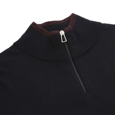 Paul Smith Zip Neck Knitwear in Navy Placket
