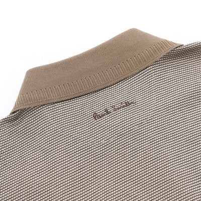 Paul Smith Zip Polo Shirt in Brown Logo