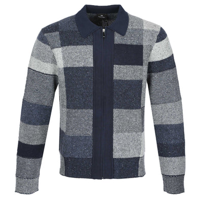 Paul Smith Zip Thru Cardigan in Blue 