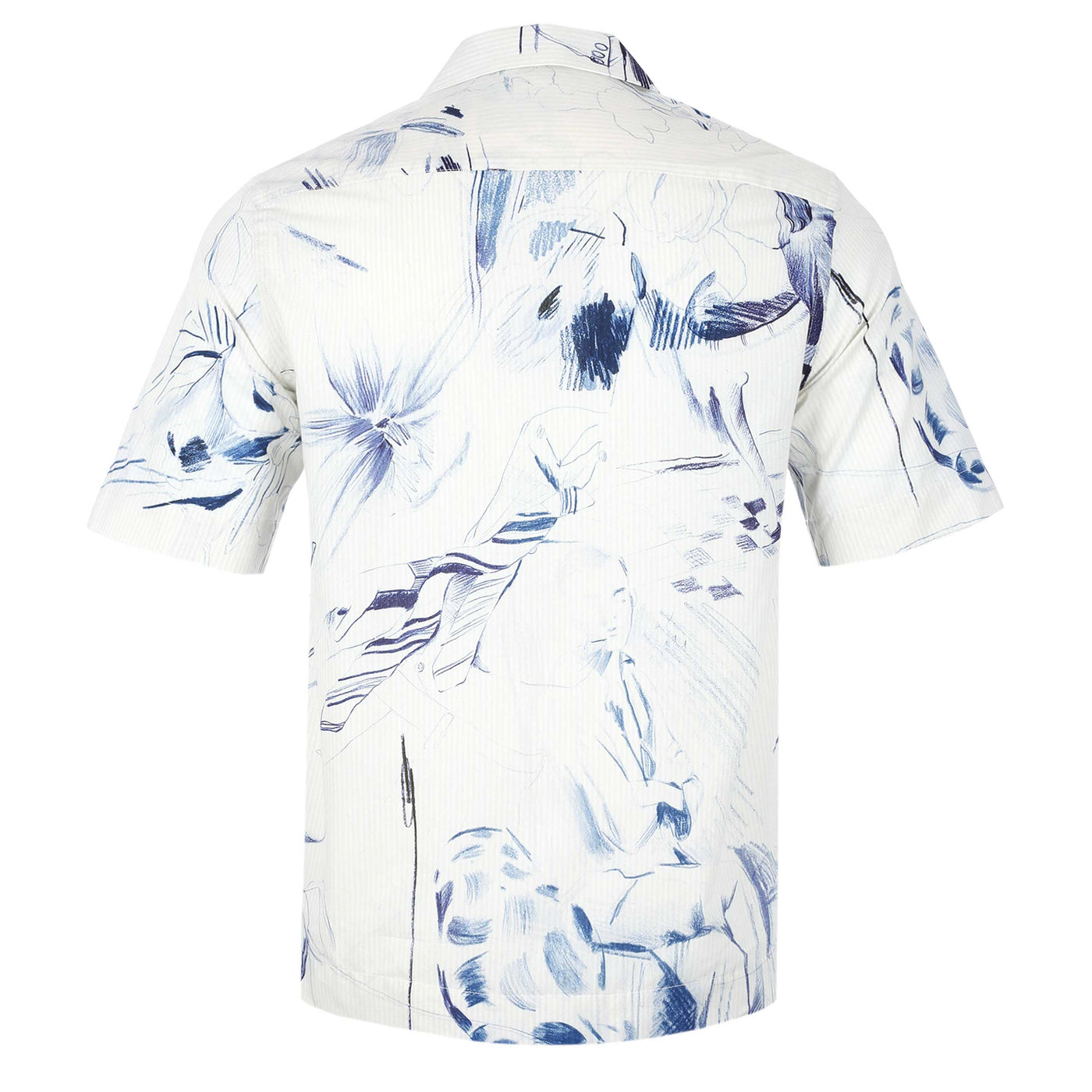 Paul Smith Floral Wine Glass Reg Fit SS Shirt in Off White Back