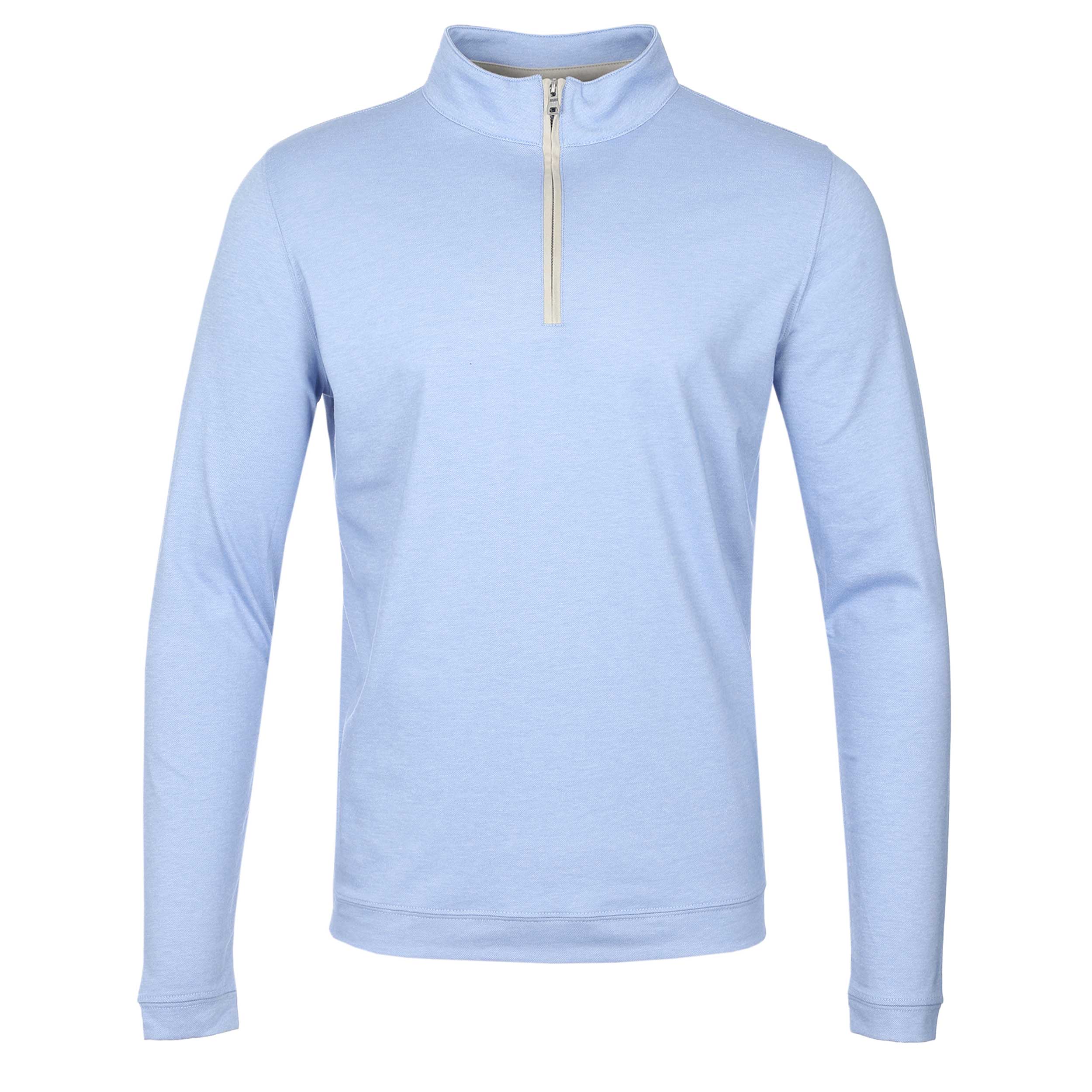 Peter Millar Albatross Cotton-Blend Quarter-Zip in Sky Blue