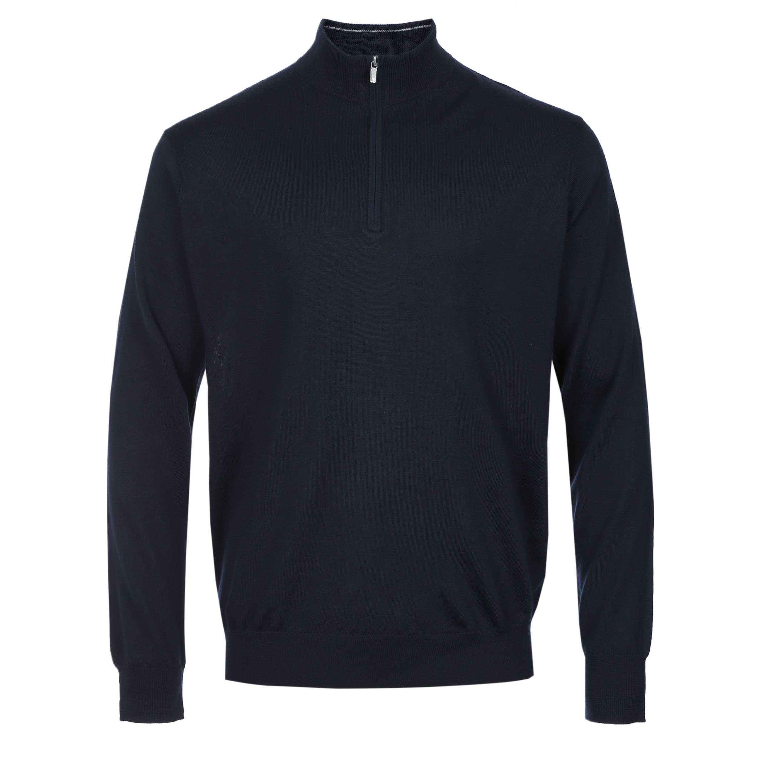 Peter Millar Autumn Crest 1/4 Zip Knitwear in Navy