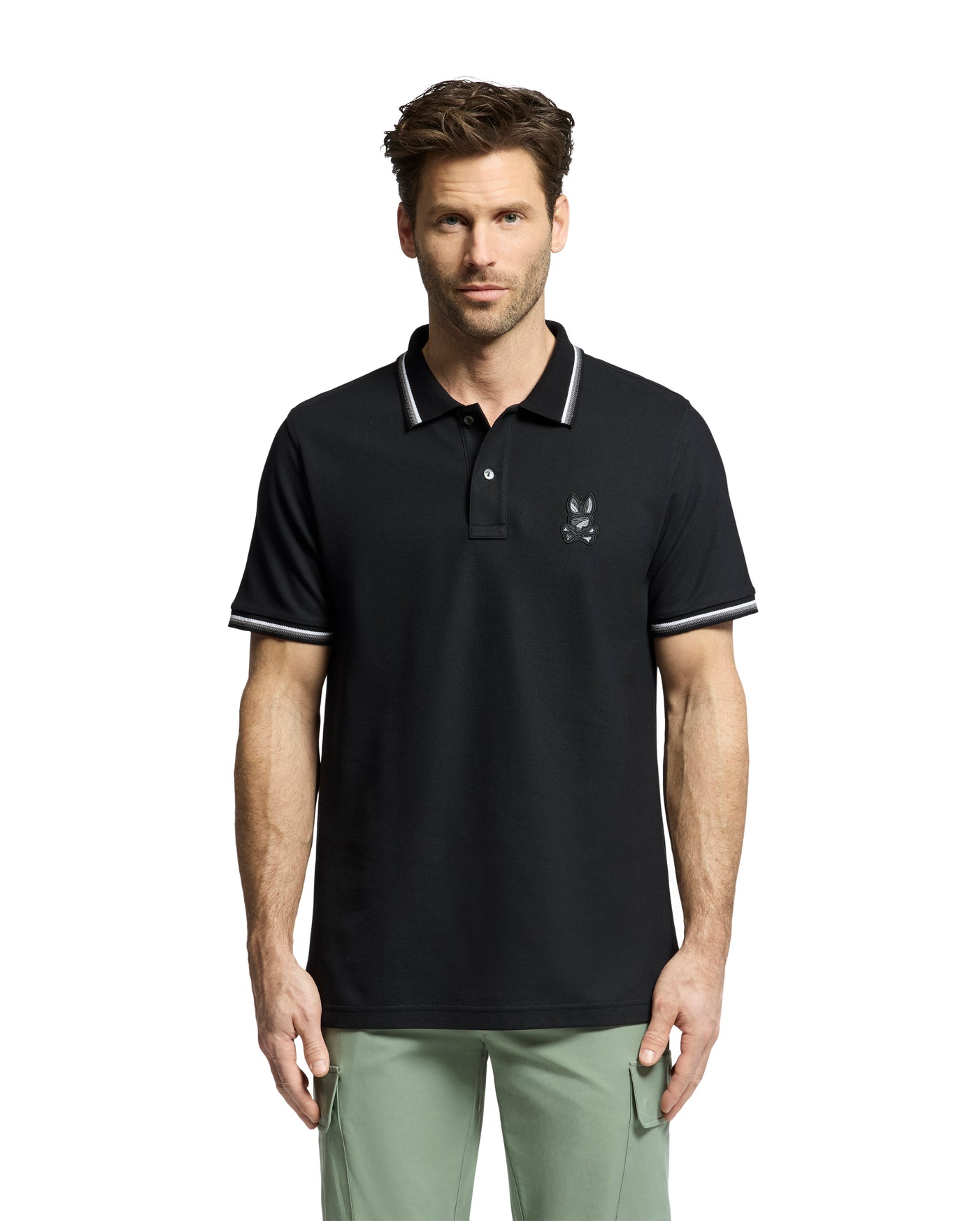 Psycho Bunny Baxter Polo Shirt in Black Model