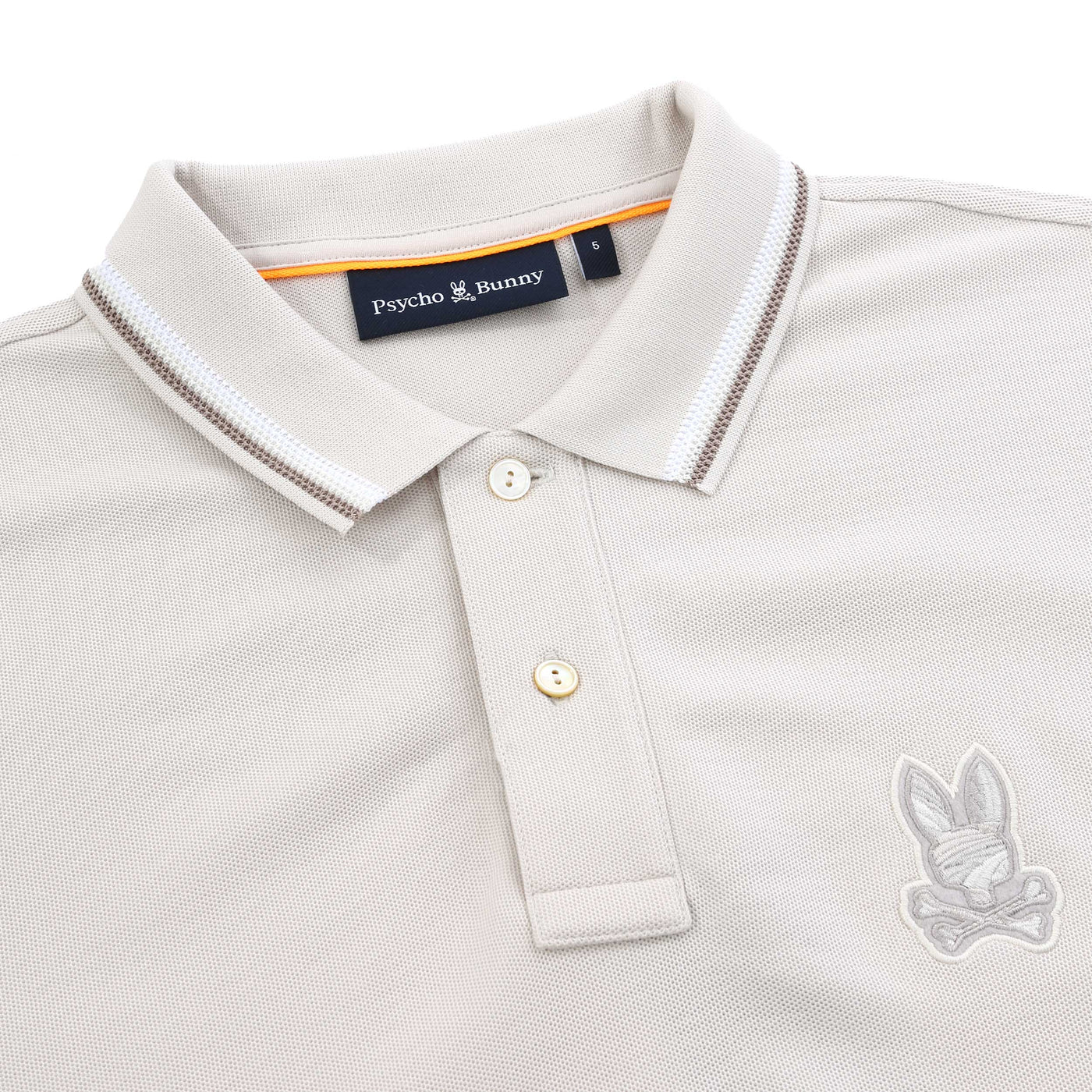 Psycho Bunny Baxter Polo Shirt in Natural Linen Placket