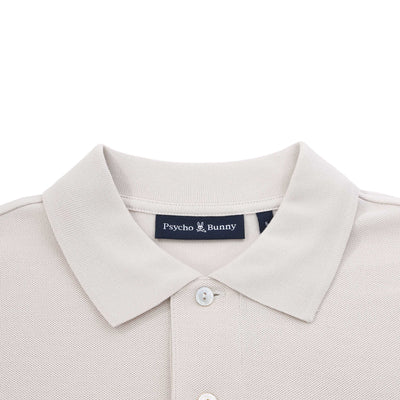 Psycho Bunny Classic Polo Shirt in Natural Linen Collar