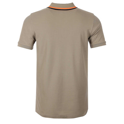 Psycho Bunny Plano Pique Polo Shirt in Antique Taupe Back