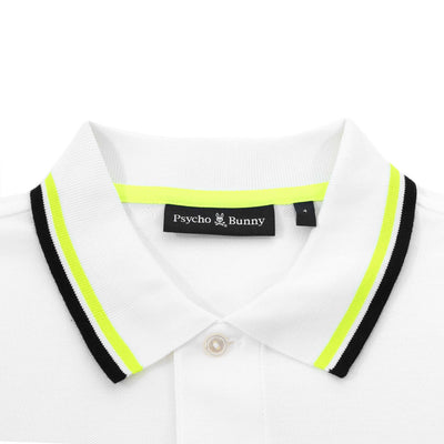 Psycho Bunny Plano Pique Polo Shirt in White Collar