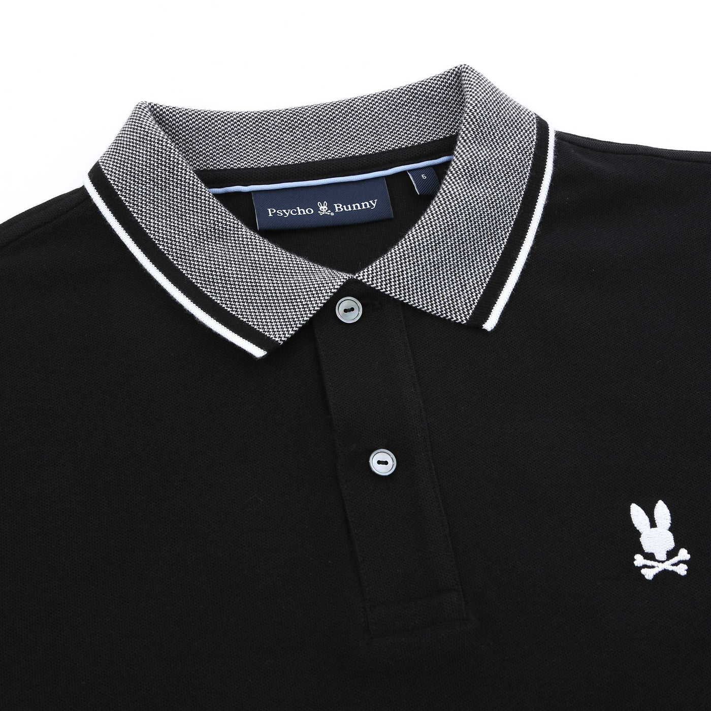 Psycho Bunny Evansdale Polo Shirt in Black Placket