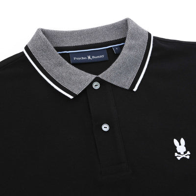Psycho Bunny Evansdale Polo Shirt in Black Placket