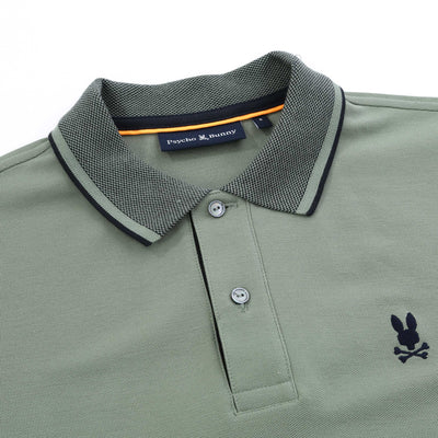 Psycho Bunny Evansdale Polo Shirt in Sea Spray Green Placket