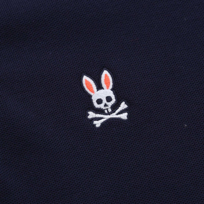 Psycho Bunny Stirling Pique Polo Shirt in Evening Blue Logo
