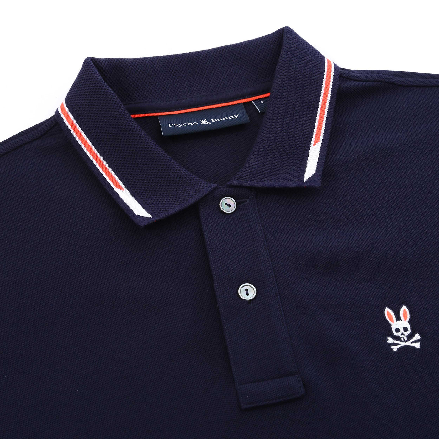 Psycho Bunny Stirling Pique Polo Shirt in Evening Blue Placket