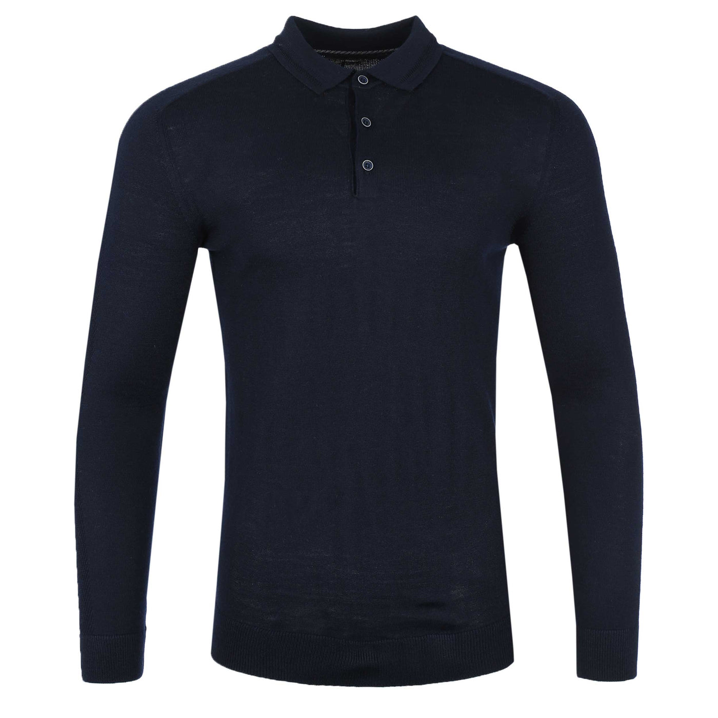 Remus Uomo 3 Button Knitted Polo Shirt in Navy