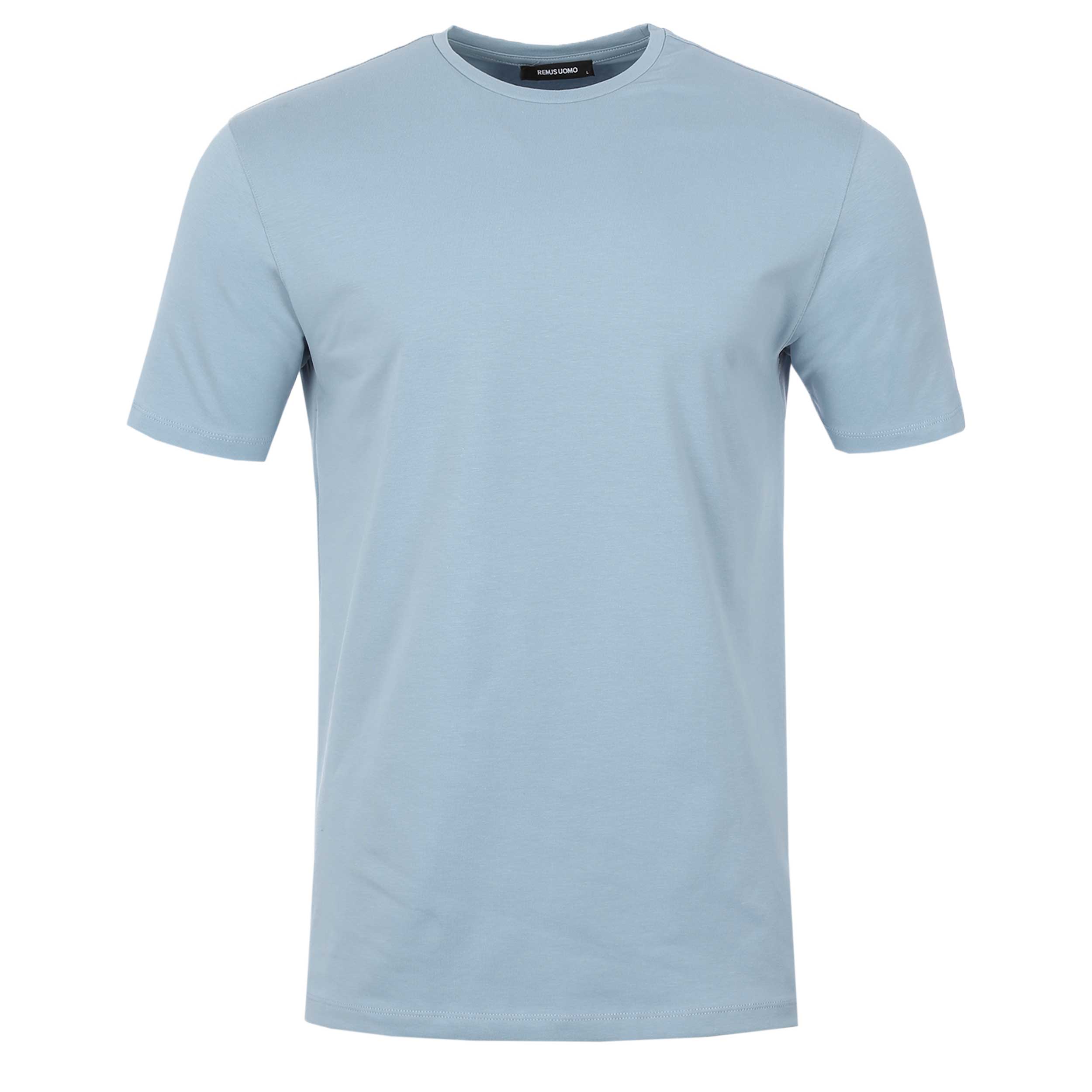 Remus Uomo Basic Crew Neck T Shirt in Duck Egg Blue