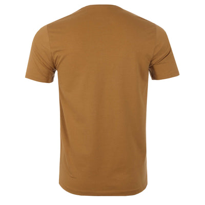 Remus Uomo Basic Crew Neck T Shirt in Tan Back