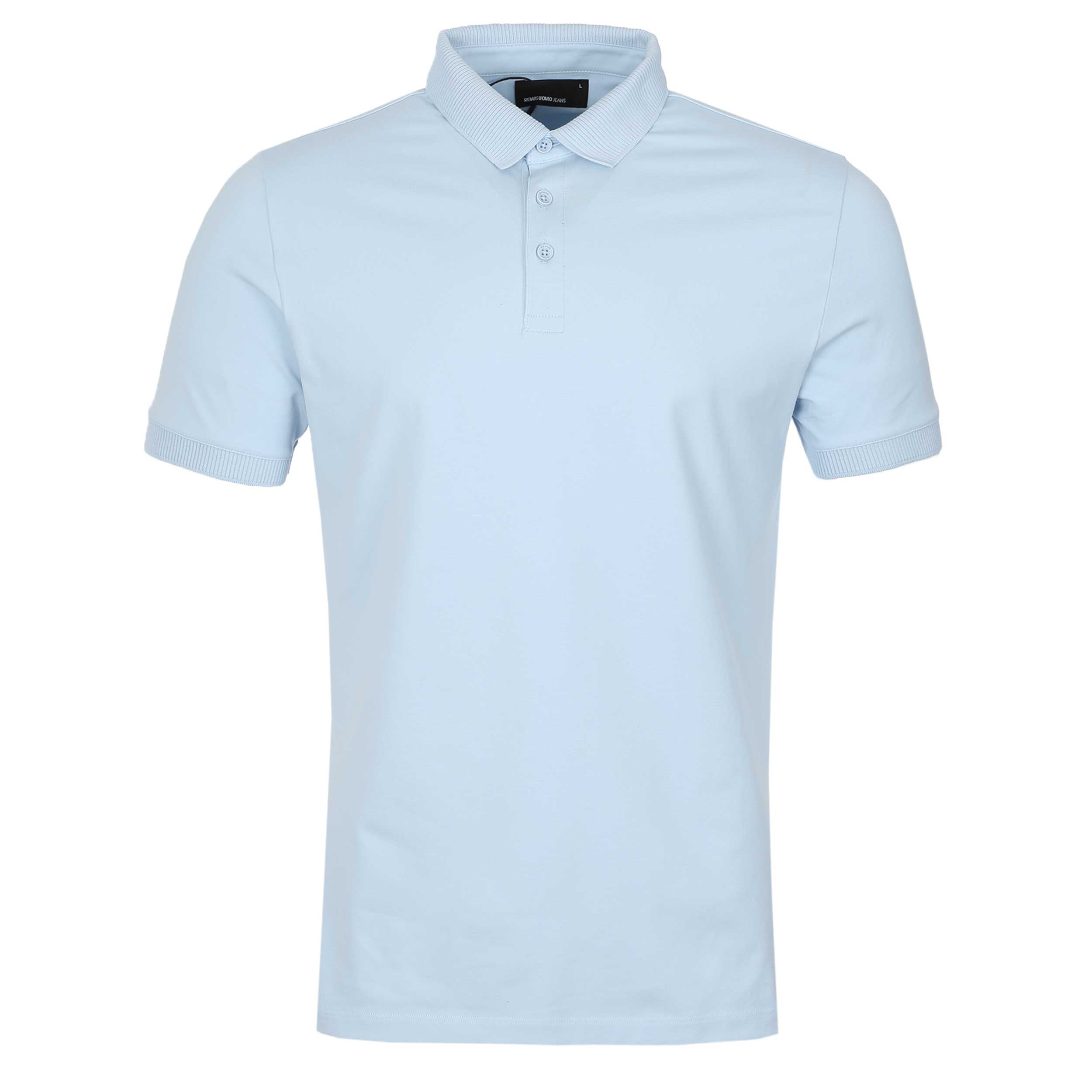 Remus Uomo Basic Plain Polo Shirt in Sky Blue
